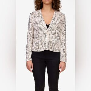 💥NEW💥 SANCTUARY $149 MSRP. Charmed Blazer in Champagne NWT SMALL Soft! Sequins!